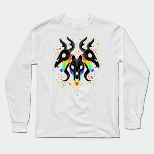 3 Headed Skulls Long Sleeve T-Shirt